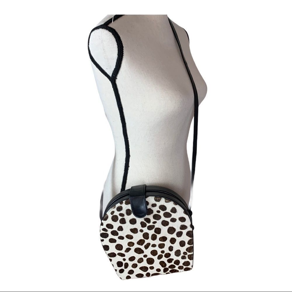 Susan Gail Giraffe Print Calf-Hair/Black Bag Vintage